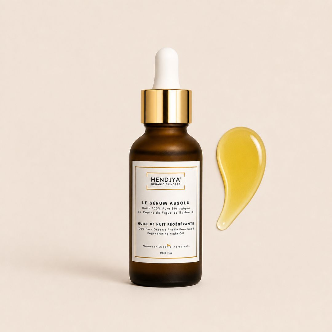 Flacon Le Sérum Absolu, huile de pépins de figue de barbarie 100% pure bio Hendiya, 30ml avec compte-gouttes