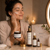 Application des soins du Coffret Morphée Hendiya le soir