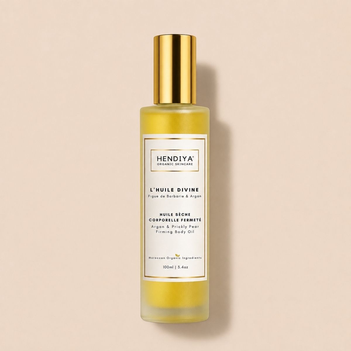 Flacon de L'Huile Divine Hendiya®, huile sèche corporelle bio figue de barbarie et argan