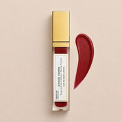 Le Rouge Pourpre Hendiya lipstick with a color swatch, organic lipstick with prickly pear seed oil