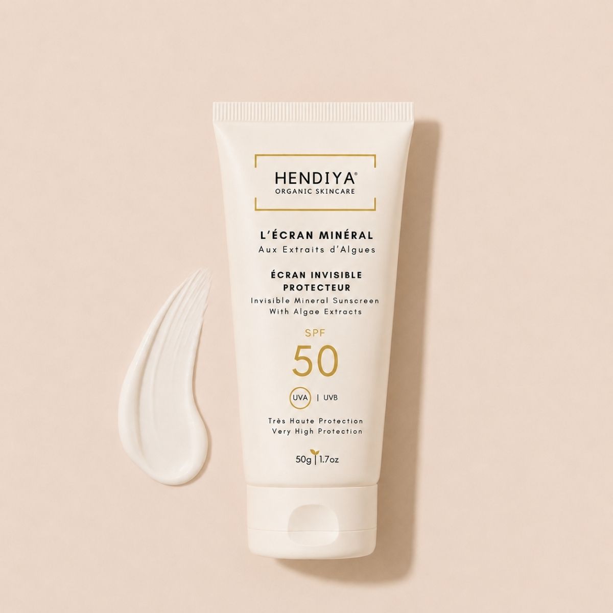 L'Écran Minéral SPF 50+ Hendiya®, écran solaire minéral bio au fini invisible